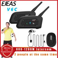 【LZ】☏◘  EJEAS-V6C RPO Futebol Profissional Árbitros Capacete Bicicleta Interfone Full Duplex Headset Sem Fio 1200m BT Juiz Interfone Orelha