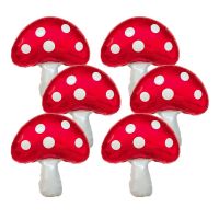 Red Mushroom Foil Balloons Supplies for Fairy Garden Themed Party Forest Plant Thanksgiving Autumn Outdoor Decoration Air Globos