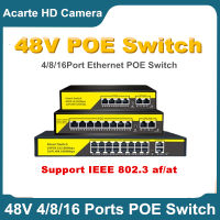 POE Switch 4CH/8CH/16CH พอร์ตสวิตช์ POE อีเธอร์เน็ต 10 / 100Mbps IEEE 802.3 af / at