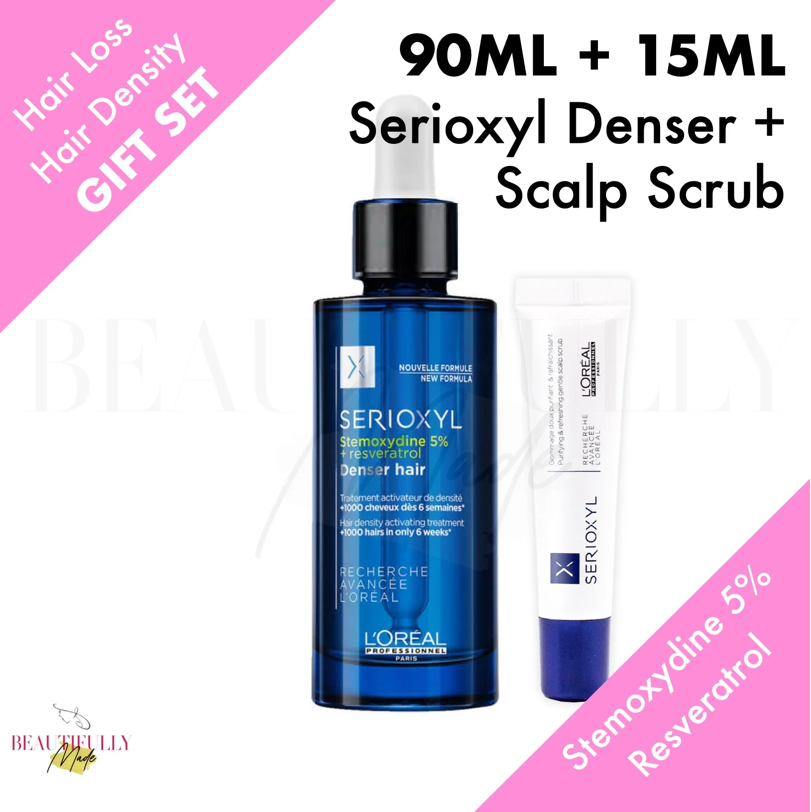 L'Oreal Professional Serioxyl Denser Hair 90ml + LOreal Gentle Scalp Scrub  15ml - Improved Formula Anti Hairloss Fall Treatment Tonic Serum for Hair  Growth (L'Oréal) | Lazada Singapore