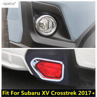 ด้านหน้าด้านหลังไฟตัดหมอกโคมไฟแหวนตกแต่งปกตัดสำหรับ Subaru XV C Rosstrek 2017 - 2021 ABS โครเมี่ยมอุปกรณ์ภายนอกชุด