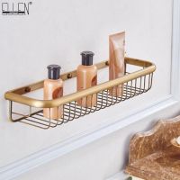 ✲ Bathroom Shelf Antique Bronze 45cm/30cm Shampoo Holder Bath Storage Bath Wall Shelves Rectangle Copper Shelf Bathroom Hardware