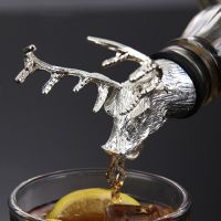 สแตนเลสกวาง Stag Head Wine Liquor Spirit Pourer ขวดไวน์ Spers เครื่องเติมอากาศไวน์ Bar Tools