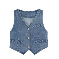 Denim Sweetheart Womens Single Horse Jacket Thin Loose Korean Fashion Slim Sleeveless 2023 Summer Versatile Tank Top