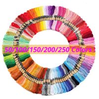 （Jinxiu cross-stitch）50/100/150/200/250สี Stings ไหมขัดฟันจักรเย็บผ้า Skeins EmbroiderySkeinDIY เครื่องมือเย็บผ้า