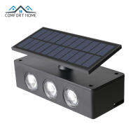 Lampu Solar Dinding Led กันน้ำความสว่างสูงขึ้นลงหลอดไฟพลังงานแสงอาทิตย์กลางแจ้งสำหรับลานสวนสนามหญ้าสวนสาธารณะ