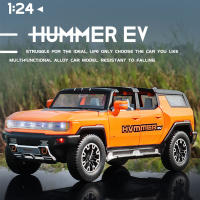 1:24 HUMMER EV GMC Car Model Alloy Diecasts Metal Off-road Vehicles Car Model Simulation Sound Light Collection Kids Gift