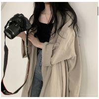 Women Plus Size Outerwear Cotton and Linen Causal Coat Long Sleeve Cardigan