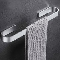 Bathroom punch-free towel rack single pole bathroom space aluminum rack towel ring towel ring LB11288