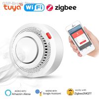 ✒Detroice Tuya-Zigbee เซนเซอร์ตรวจจับควัน Alarme Proteção Contra Incêndios De Fumaça Combinação Alarme Incêndio Segurana Doméstickos Bombeiros