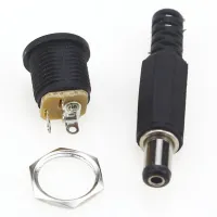 ;[-[; 10 Pcs 12V 3A Plastic Male Plugs + Female Socket Panel Mount Jack DC Power Connector Electrical Supplies