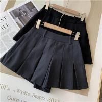 ┅ Long legs high waist and thin pleated skirt three-dimensional pleated anti-light safety pants a-line short skirt skirt FE1512