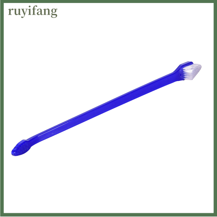 ruyifang-แปรงสีฟัน2ด้านสำหรับสุนัขแปรงสองด้านทันตกรรมสำหรับสัตว์เลี้ยงช่วยลดคราบจุลินทรีย์