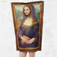 Mona Lisa ภาพจิตรกรรมฝาผนังชุดหน้ากากคอสเพลย์ผู้ใหญ่ใช้สำหรับงานปาร์ตี้ฮัลโลวีน