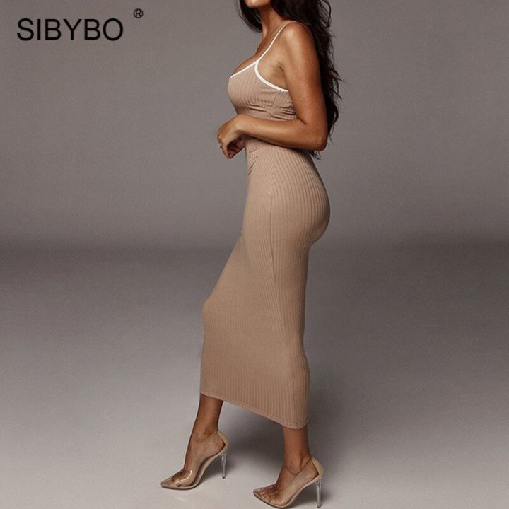 sibybo-ribbed-spaghetti-strap-cotton-dress-women-sleeveless-o-neck-summer-dress-solid-backless-long-party-dress
