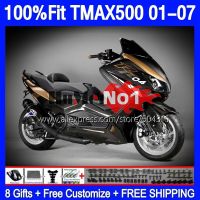 T-MAX500 OEM สำหรับ TMAX500 MAX500ยามาฮ่า MAX-500 01 02 03 04 05 06 07 169No 59 TMAX XP500สูงสุด500 T 2001 2007แฟริ่งสีร้อน