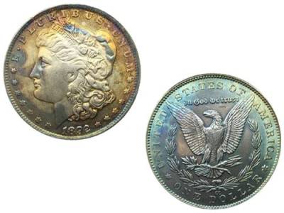 ใหม่เหรียญอเมริกา1892ซีซีมอร์แกนหนึ่งดอลลาร์เหรียญเทพีเสรีภาพคิวโปรนิกเกิลชุบเงิน