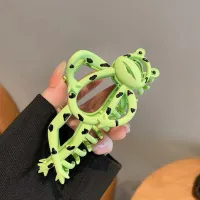 Frog Shark Clip Korean Funny Style Metal Green Back New Hair Head Claw Hair Accessories J5V9