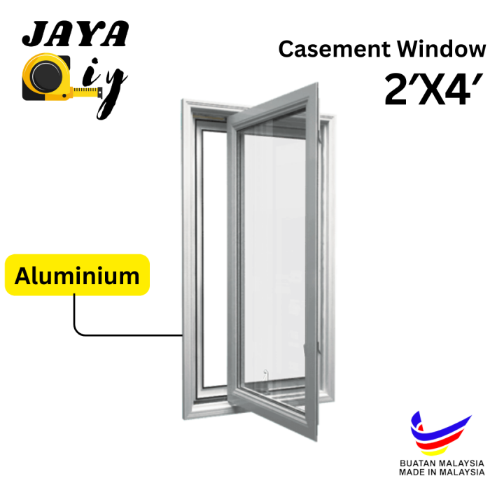 Aluminium Casement Window With Glass House Frame and Window / Tingkap Rumah 2Ft x 4Ft Lazada