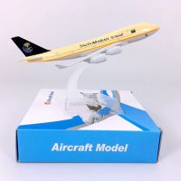 【✇】 Fashions King 16ซม. 1:400โมเดล B747-400โบอิ้งของสายการบินอาหรับพร้อมฐานแอร์บัสโลหะอัลลอยเครื่องบินโมเดลตั้งโชว์สะสม