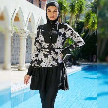 Muslim Women Islamic Burkini Modest Swimwear Jumpsuits Long Sleeve Beachwear