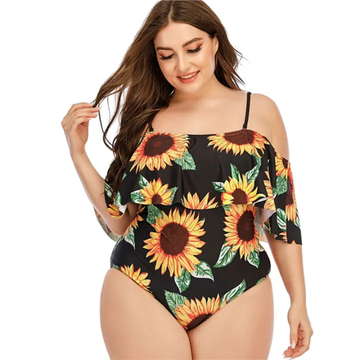 plus size sunflower bathing suit