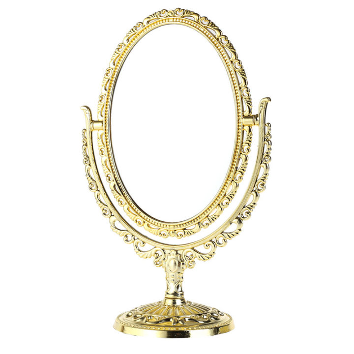 2-sides-makeup-mirror-stand-table-cosmetic-mirror-plastic-dresser-mirrors-tools-ellipse-circular-shape