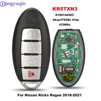 Jingyuqin กุญแจรถศิลปะ S180144503 KR5TXN3สำหรับ Nissan Kicks Rogue 2018-2021 433 Mhz ชิป4A/Pcf7938x 4BTN ไร้กุญแจ