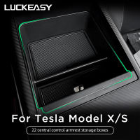 รถ Central Control Armrest กล่องเก็บสำหรับ Tesla รุ่น X รุ่น S 2022 ABS Organizer Auto อุปกรณ์ตกแต่งภายในจัดเก็บ