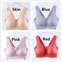 Hot Sale Girl Seamless Ice Silk Vest Type Padded Crop Tops Underwear Womens Wireless Sleep Sports Yoga Soft Comfort Lingerie