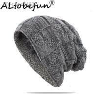 usaj61946 Altobefun chapéu quente de inverno unissex para adultos novo lã tricotada Skullies algodão สบาย ๆ ht137 b