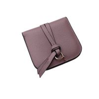 Genuine Cow Leather ladies cute slim wallet metal ring tassel purse wallet women fashion cow leather Multi card Mini wallet bag