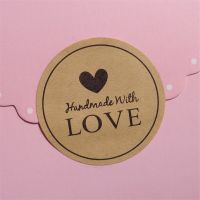 12pcs Round Label Love Sticker Handmade Packaging Seal Kraft Paper Candy Box Packing Bag Envelope Self-adhesive Mark Stickers Labels