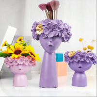 Resin Vase Home Decor Flower Pot Decoration Girl Sculpture Storage Box Pen Holder Home Decoration Accessories Art Ornaments