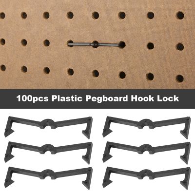 100 Pieces of Plastic Pegboard Hook Lock Pegboard Display Hook Storage Rack