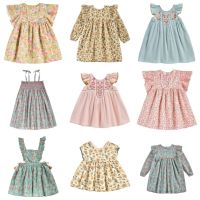 Girl Dress2021 Summer New Girl Embroidery Dress Lace Edge Tassel Lace Up Doll Shirt Dress A