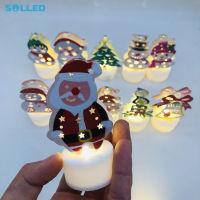 SOLLED Led แสงเทียนนำมาใช้ใหม่ต้นคริสต์มาสมนุษย์หิมะเบลล์บ้านคืนโคมไฟสำหรับตกแต่งคริสต์มาส