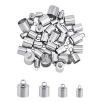 100pc 304 Stainless Steel Cord Ends End Caps Stainless Steel Color 8.7~13x5~9mm Hole: 1.5~3.5mm 40pcs/box