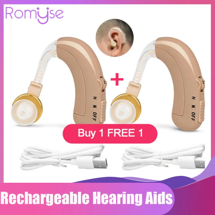 Romyse USB Rechargeable Hearing Aids Mini Ear Hearing Amplifier Adjustable Tone Hearing Aid