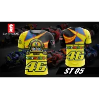 (in stock) 2022 Valentino Rossi 46 Sun and Moon Printed Quick Dry Breathable Sweat-absorbing Short Sleeve T-shirt (free nick name and logo)