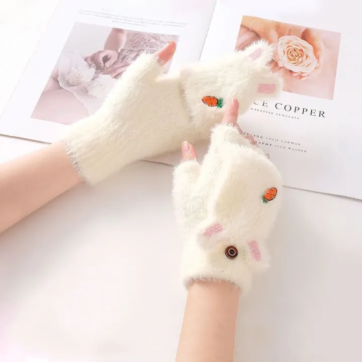 cartoon-carrot-gloves-carrot-rabbit-plush-gloves-half-finger-flip-gloves-winter-gloves-for-women-knitted-gloves-for-girls