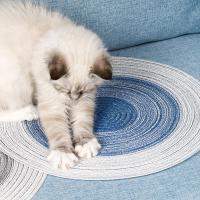 Round Woven Cat Nest Mat Cotton Thread Knitted Portable Cat Grinding Claw Cushion Mattress Cool Cat Scratch Blanket Pet Supplies