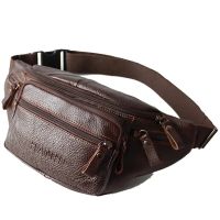 Mens Large Genuine Leather Retro Business Waist Bag Fanny Pack Purse Pack Travel Shoulder Waist Belt Phone Pouch Bags For Male