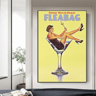 ตลกผนังศิลปะคลาสสิก F Leabag รายการทีวีโปสเตอร์และพิมพ์สาวแก้วผ้าใบจิตรกรรมสำหรับห้องนั่งเล่นตกแต่งบ้าน