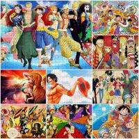 Monkey D Luffy Smiling Face Jigsaw Puzzle 300/500Pcs Anime One Piece Adult Paper Puzzle Decompress Educational Family Game Toys