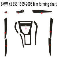 สำหรับ BMW X5 E53 1999-2006ภายในแผงควบคุมกลางมือจับประตูตกแต่งอุปกรณ์เสริมในรถยนต์3D5D สติกเกอร์คาร์บอนไฟเบอร์