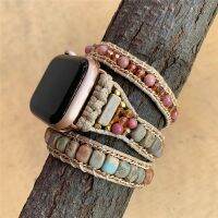 ✕✔﹍ Fashion Bohemia Multi Wrap Natural Stone Bracelet for Apple Watchbands Fashion Handmade Woven Strand Bracelets for IWatch Series