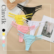 Cinvik Cute T-back Panties Cotton Stretchable Underwear for Women Panty