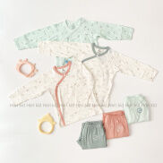 Bubaby - bộ cài lệch dài tay Bambus 0m - 9m