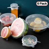 【cw】 6Pcs Silicone Cover Cap Food Keeping Lids Adjustable Cookware Bowl Cup Mug Stretch Wrap Reusable